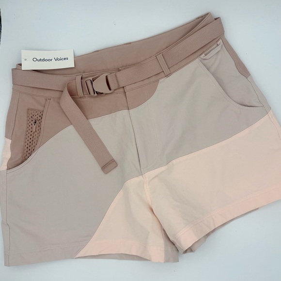 NWT Outdoor Voices Rectrek 3” Hiking Shorts in Nirvana Lace Seashell Size Small - Picture 2 of 7